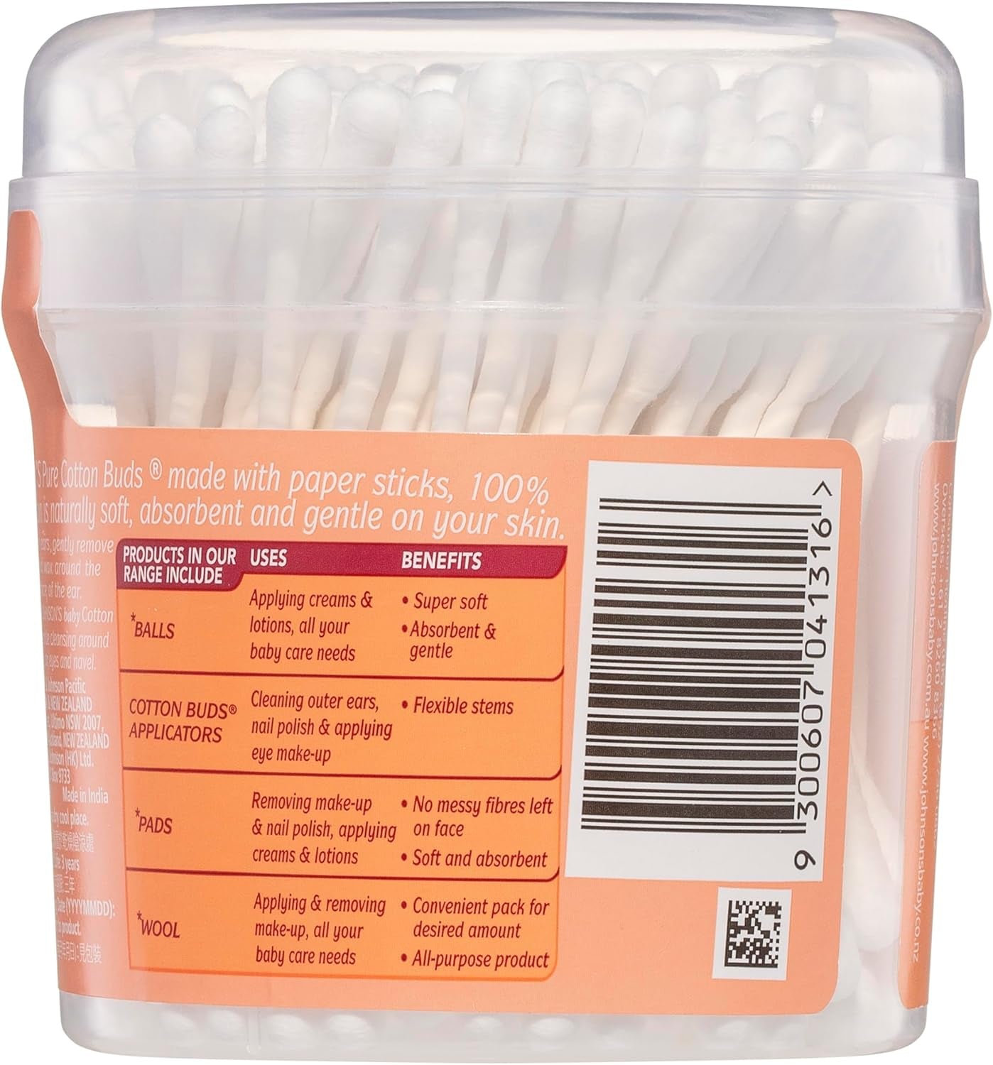 Johnson'S Pure Cotton Bud Applicators with Paper Sticks 150 Pack | Ideal for Cleaning Outer Ears| Nail Polish and Applying Eye Make-Up.